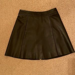 Allsaints womens black leather mini skirt size 0